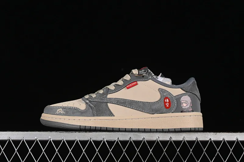 All categories Air Jordan Jordan series basketball shoes Air Jordan 1 Low high-end custom low-top sneakers Travis Scott x Fragment Design x Air Jordan 1 Low OG SP AJ1 Joe 1 Black Wukong joint-fighting Wukong low-top cultural casual sneakers CH6336-013
